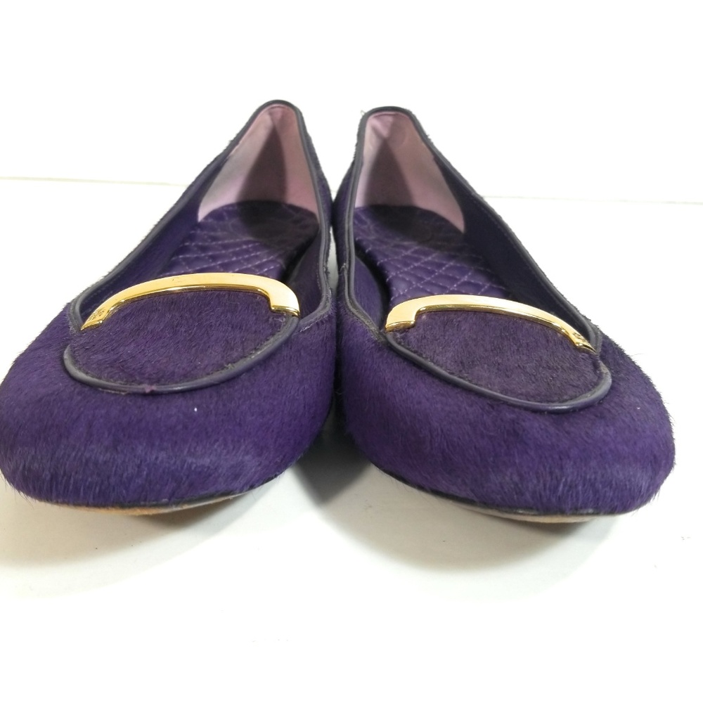Tory Burch Jess Women Purple Calf Hair Loafers 8 M - Picture 3 of 8